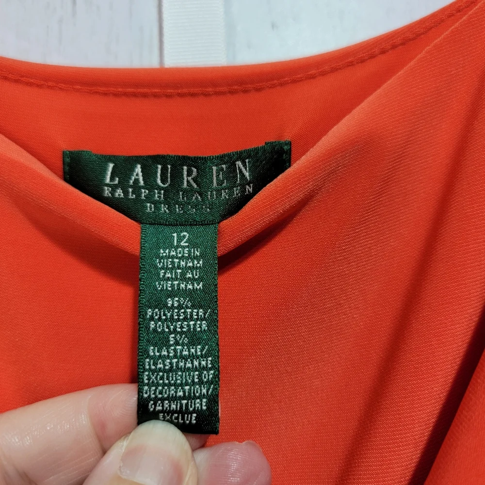 Perfect SUMMER dress! Women's Orange Maxi Dress with Draped Bodice - Picture 4 of 5